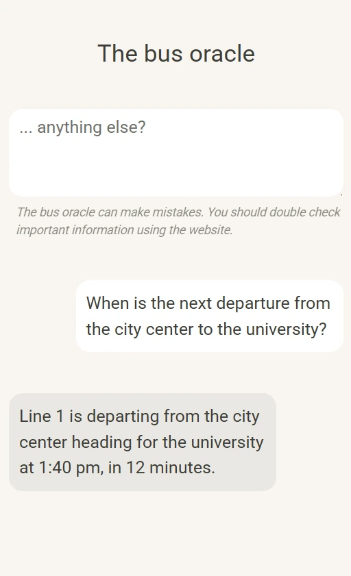 AI chatbot screenshot